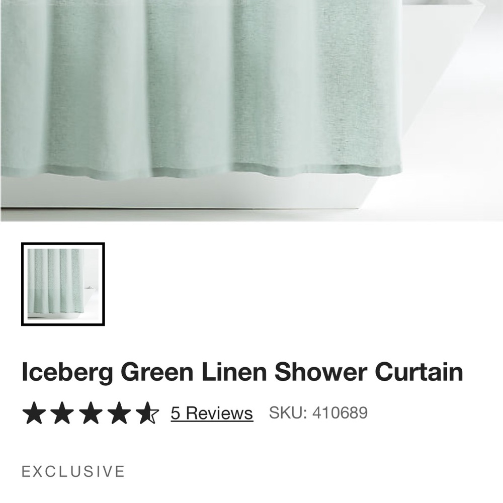 Crate & Barrel Iceberg green shower curtain